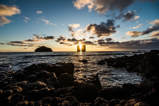 Mosteiros pláž útes na Azorských ostrovech
